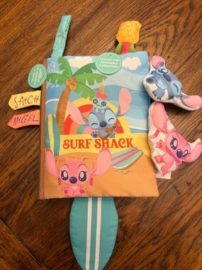 Disney Surf Shack Soft Book with Teal, Pink, Yellow and Blue